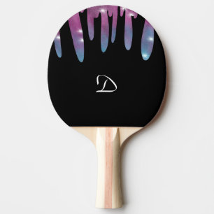 Abstrakt Glittrande Monogram Bokstav Pingisracket