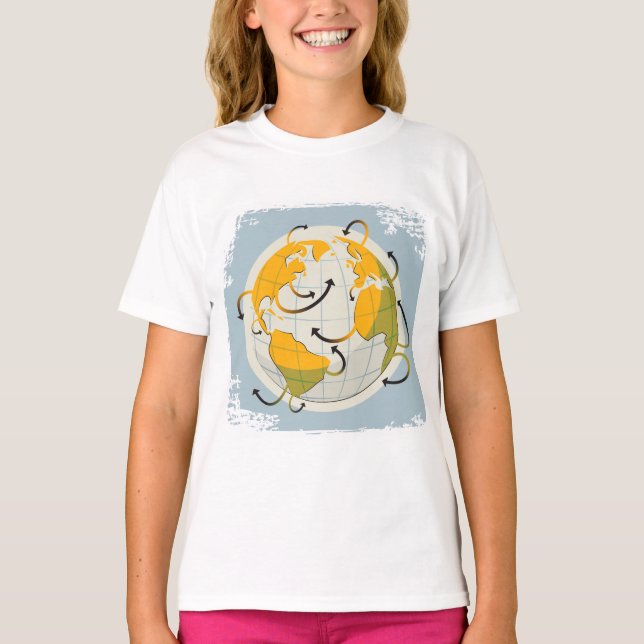 Abstrakt Globe Girls T-Shirt (Framsida)