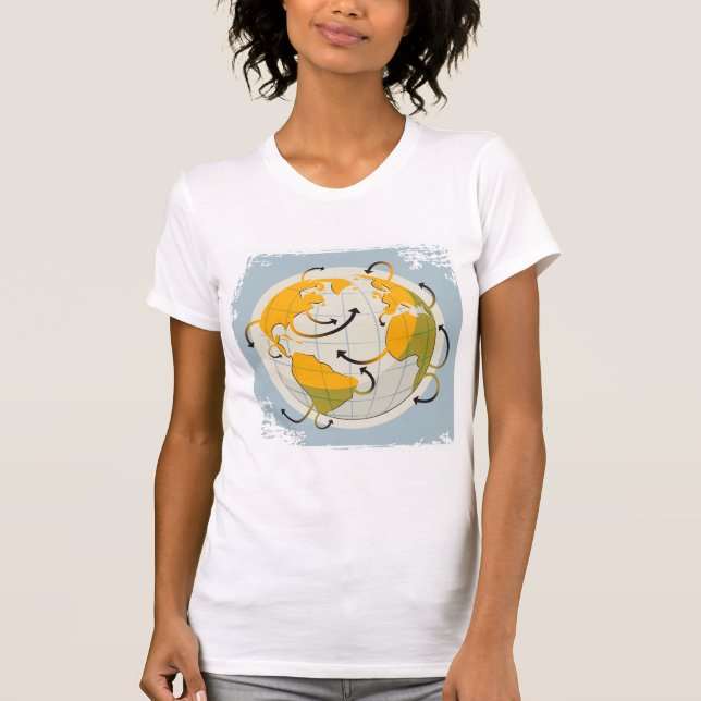 Abstrakt Globe Womens T-Shirt (Framsida)