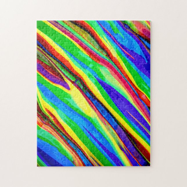 Abstrakt Glossy Rainbow Paint Pussel (Vertikal)