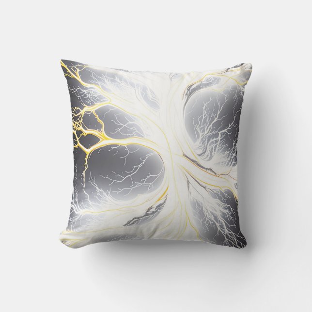 Abstrakt Glowing Energy Träd Art Pillow Kudde (Framsida)
