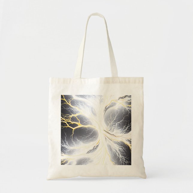Abstrakt Glowing Energy Träd Tote Bag Tygkasse (Framsidan)