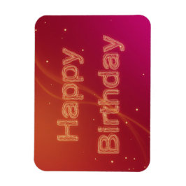 Abstrakt Glowing Grattis på födelsedagen - Flexibl Magnet