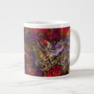 Abstrakt God kväll, Cream och Midnight Swirl Jumbo Mugg