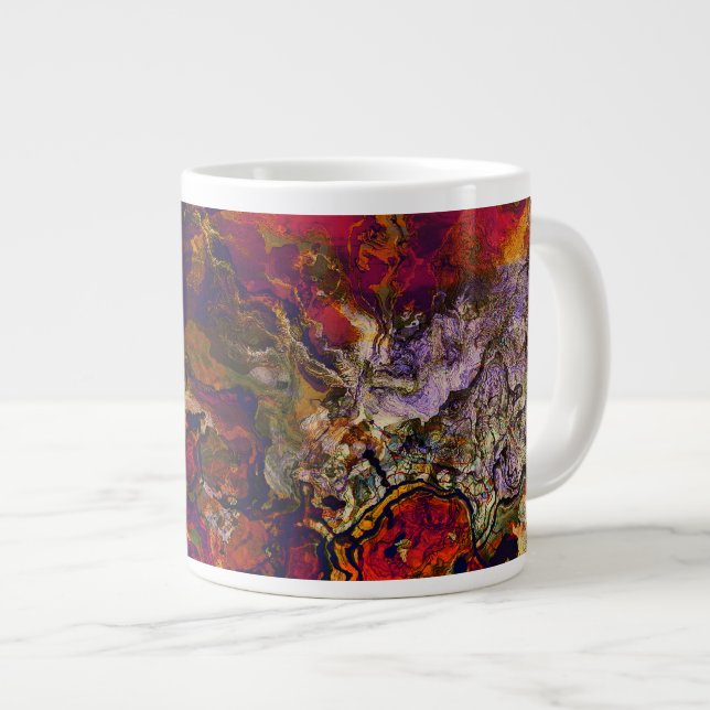 Abstrakt God kväll, Cream och Midnight Swirl Jumbo Mugg (Framsida höger)
