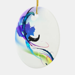Abstrakt God morgon Glory Paint Splatters Julgransprydnad Keramik