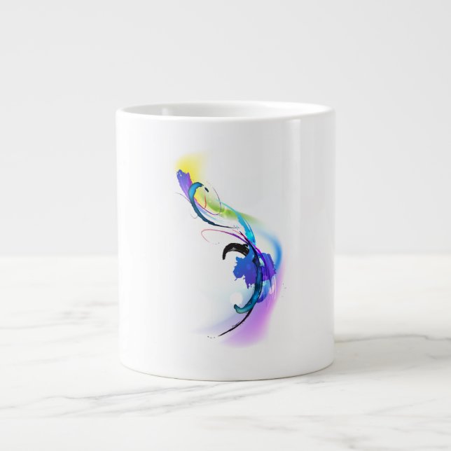 Abstrakt God morgon Glory Paint Splatters Jumbo Mugg (Framsidan)