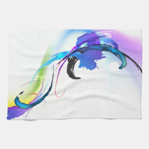 Abstrakt God morgon Glory Paint Splatters Kökshandduk