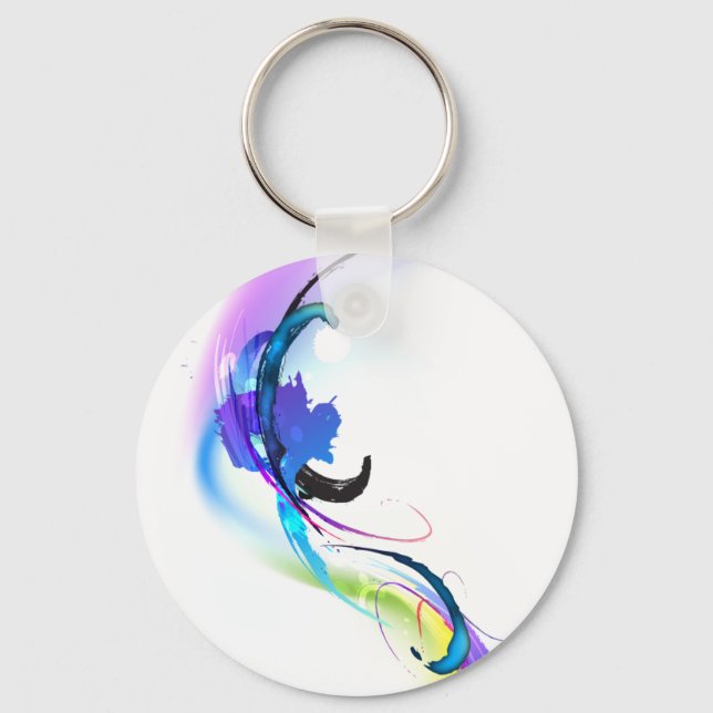 Abstrakt God morgon Glory Paint Splatters Nyckelring (Framsida)