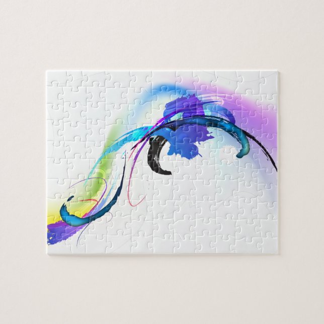 Abstrakt God morgon Glory Paint Splatters Pussel (Horisontell)