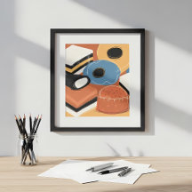 Abstrakt godiskonst (infattad) Poster