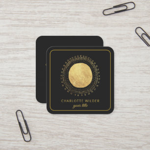 Abstrakt Gold Foil Circle Square Black Square Busi Fyrkantigt Visitkort