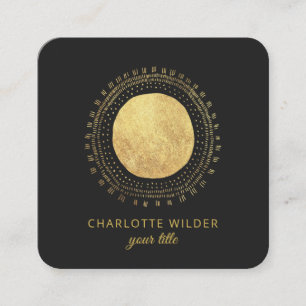 Abstrakt Gold Foil Circle Square Black Square Busi Fyrkantigt Visitkort