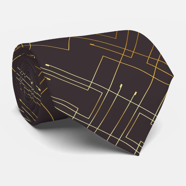 Abstrakt Gold Foil Neck Tie Slips (Rullad)