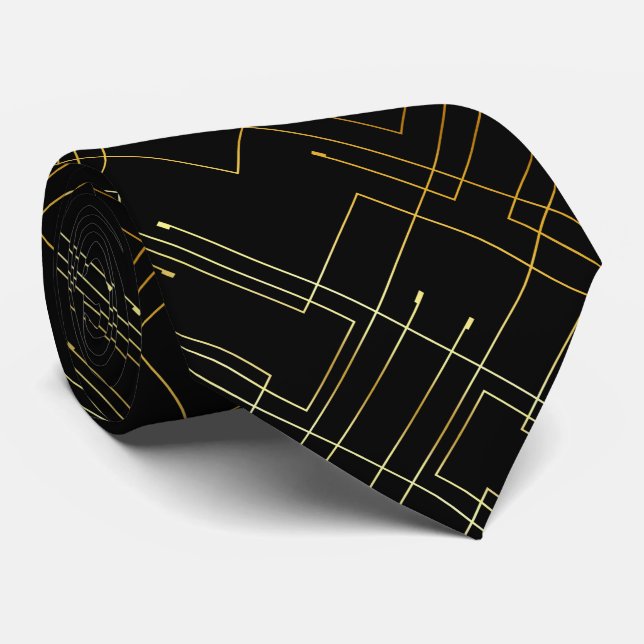 Abstrakt Gold Foil Neck Tie Slips (Rullad)