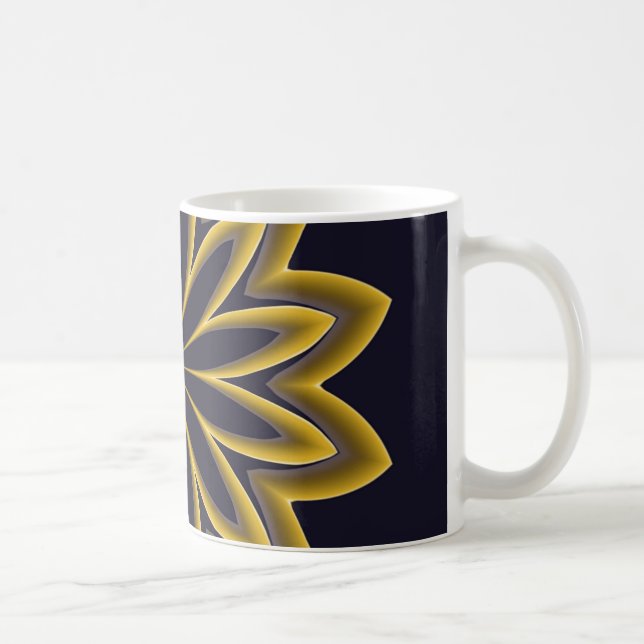 Abstrakt Golden Flower Kaffemugg (Höger)