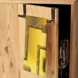 Abstrakt Golden Gult Kökshandduk