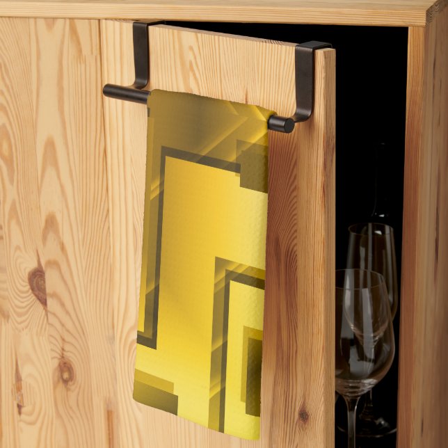 Abstrakt Golden Gult Kökshandduk (Thirds Fold)