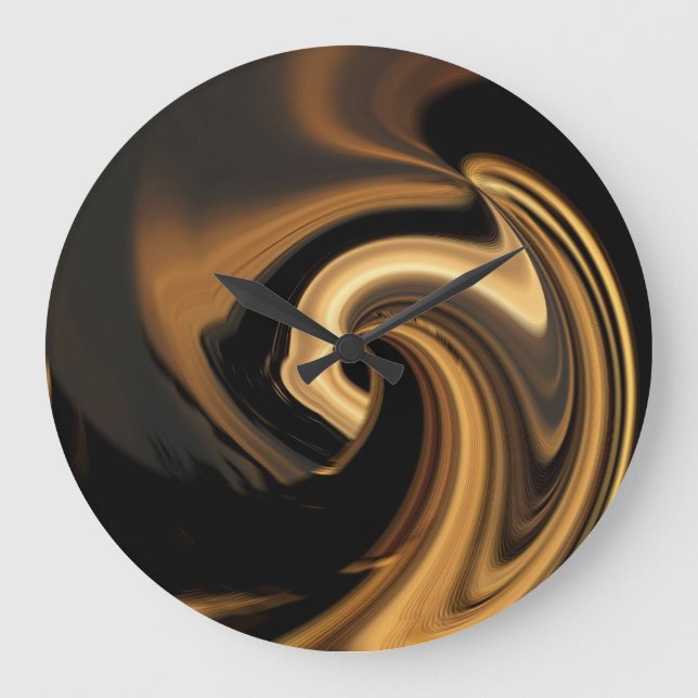 Abstrakt Golden Heart Wall Clock Stor Klocka (Framsida)
