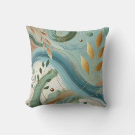 Abstrakt Golden Löv Artwork Stil 9 Kudde