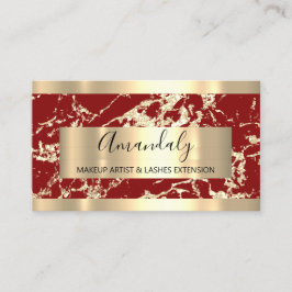 Abstrakt Golden Modern Marble Burgundy Ram Visitkort