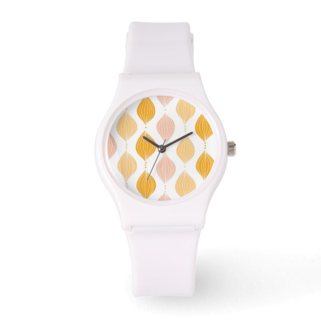 Abstrakt golden ogee mönster, bakgrund armbandsur (Framsida)