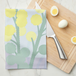 Abstrakt Golden Wattle Modern Acacia Illustrativ Kökshandduk