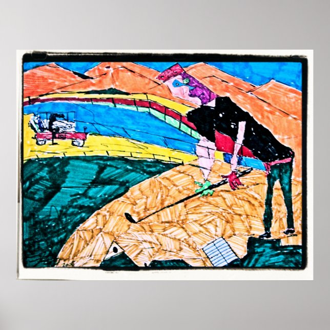 abstrakt golf färg poster (Framsidan)