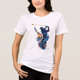 Abstrakt Golfare Fluid Bläck Vattenfärg Action A T Shirt