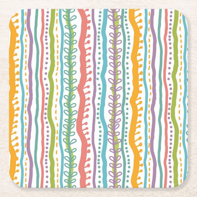 Abstrakt görar randig det vertikala mönster underlägg papper kvadrat (Framsidan)