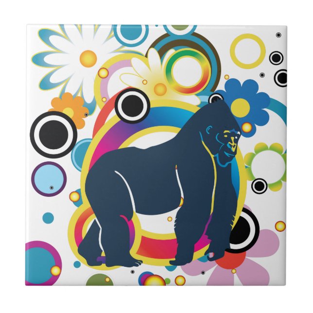 Abstrakt Gorilla Ceramic Tile Kakelplatta (Framsidan)