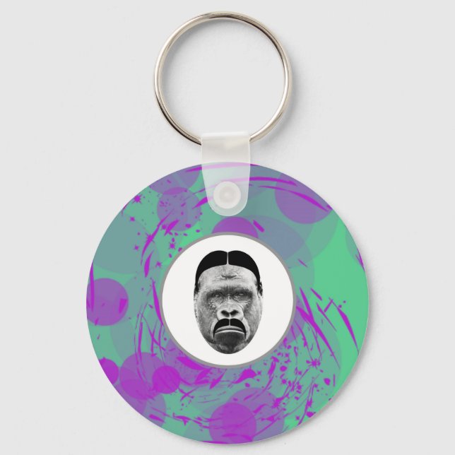 Abstrakt Gorilla Keychain Nyckelring (Framsida)