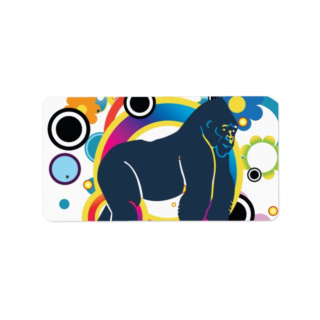 Abstrakt Gorilla Labels Adressetikett (Framsidan)