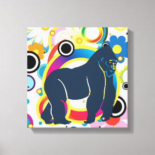 Abstrakt Gorilla Wrapped Canvas
