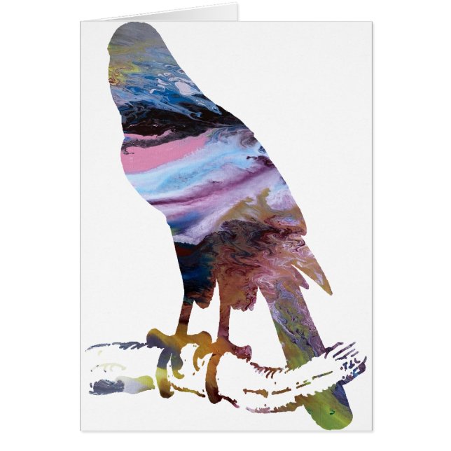 Abstrakt Goshawksilhouette. Hälsningskort (Framsidan)