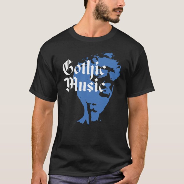 Abstrakt Gothic Music Porträtt T Shirt (Framsida)