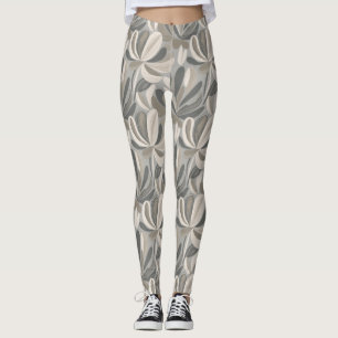 Abstrakt Gouache Blommig Komposition Leggings