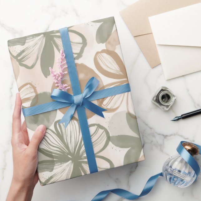 Abstrakt Gouache Blommig Komposition Presentpapper (Gifting)