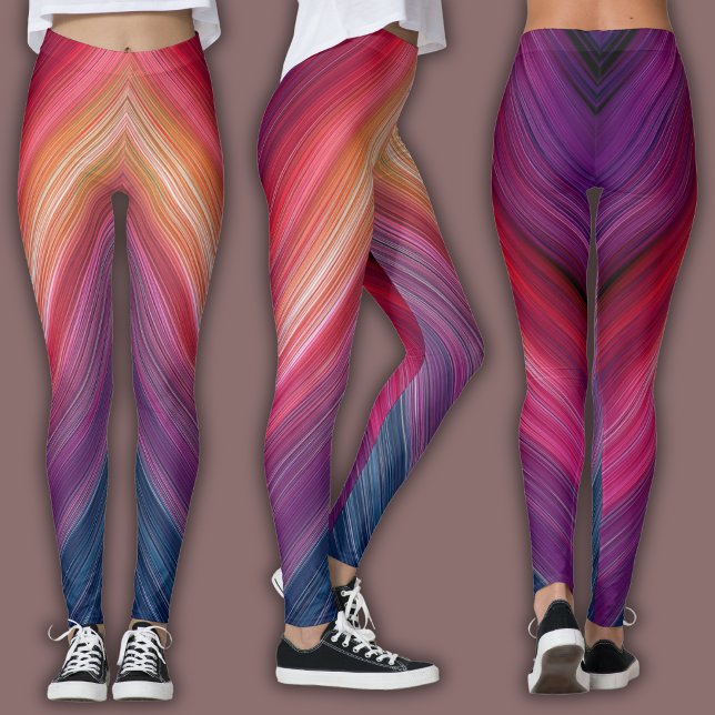 Abstrakt Gradient Mönster | Chevrons Linje Leggings (Skapare uppladdad)