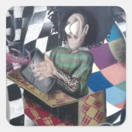 Abstrakt Graffiti Artwork Fyrkantigt Klistermärke