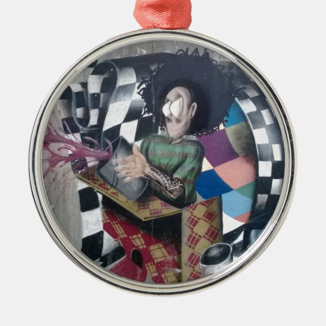 Abstrakt Graffiti Artwork Julgransprydnad Metall (Framsidan)