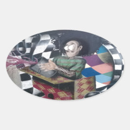 Abstrakt Graffiti Artwork Ovalt Klistermärke