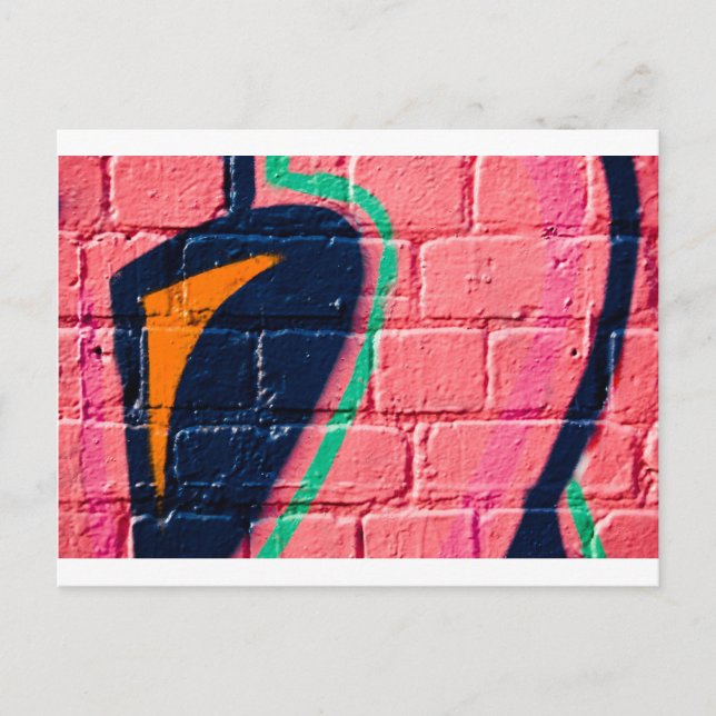 Abstrakt Graffiti-detaljer på den texturerade vägg Vykort (Framsida)