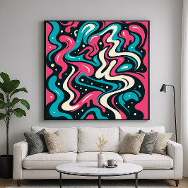 Abstrakt graffiti - djärv, livfull linjekonststil poster