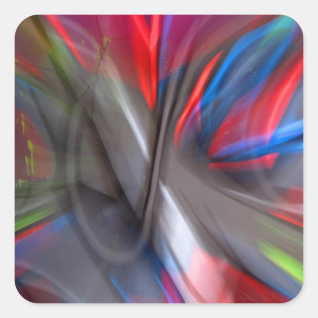 Abstrakt Graffiti Fyrkantigt Klistermärke (Framsida)