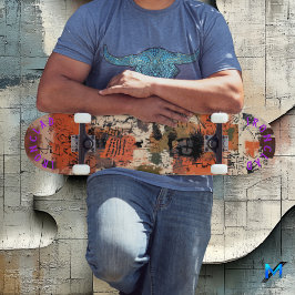 Abstrakt Graffiti-Inspired Abstrakt earthy Tones Mini Skateboard Bräda 18,5 Cm