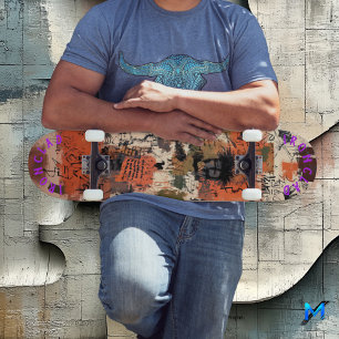 Abstrakt Graffiti-Inspirerad Abstrakt jordnära fär Mini Skateboard Bräda 18,5 Cm