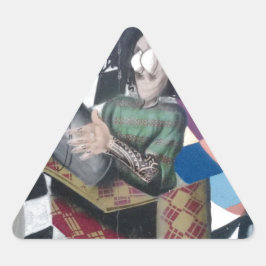 Abstrakt graffiti-konst triangelformat klistermärke