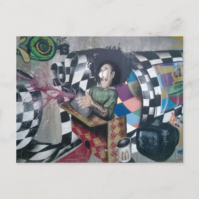 Abstrakt graffiti-konst vykort (Framsida)