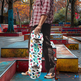 Abstrakt graffiti med marinblå 'Lev för att rida' Mini Skateboard Bräda 18,5 Cm